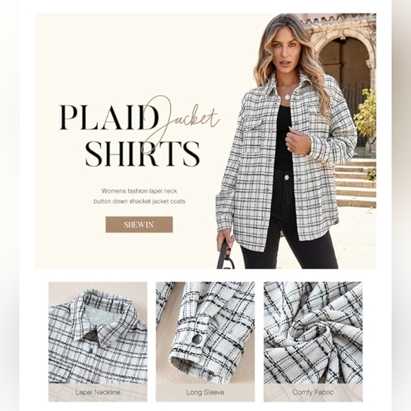 Long Sleeve Button Down Shacket #1051 NWOT - Picture 10 of 13